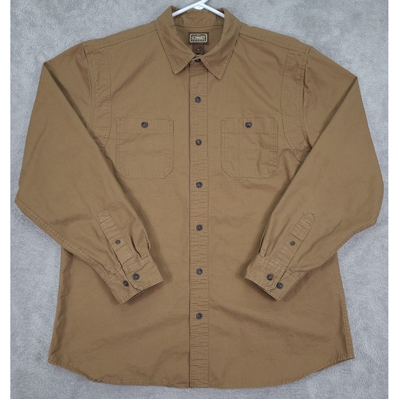 Other - CE Schmidt Brown Ripstop Button Up Shirt Workwear Mens Size XL Heavyweight